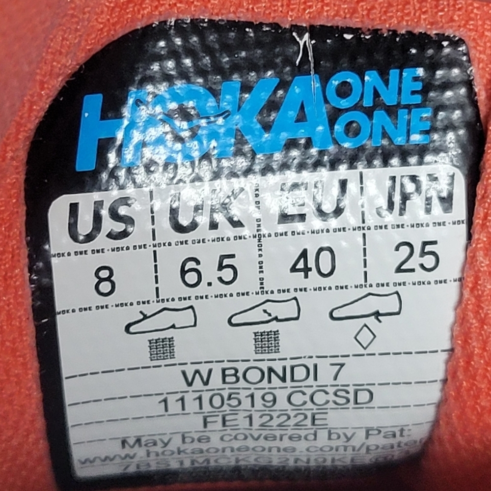 Hoka One One Women's Coral and Yellow Running Shoes - Picture 16 of 16